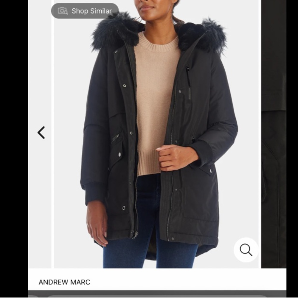 NEW Marc New York Carina parka coat black xs water resistant